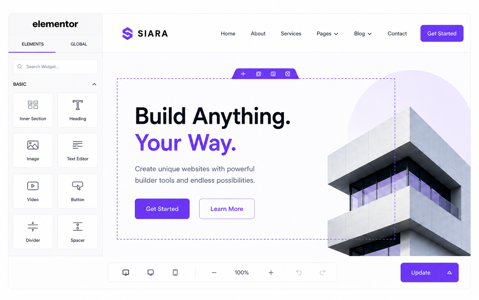 Theme builder preview